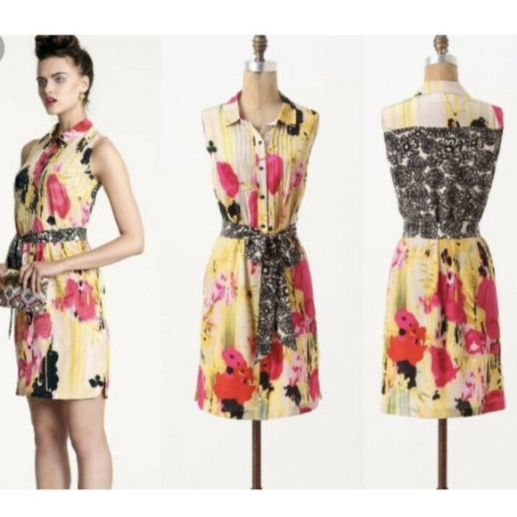Anthropologie Tabitha Auberita 100% Silk Dress - 4 - Picture 1 of 4